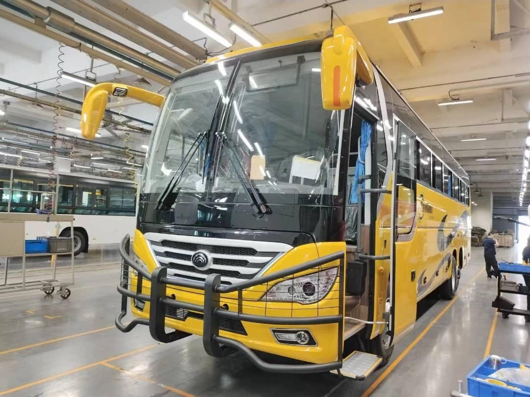 A brand-new Pavillion coach in the assembly plant